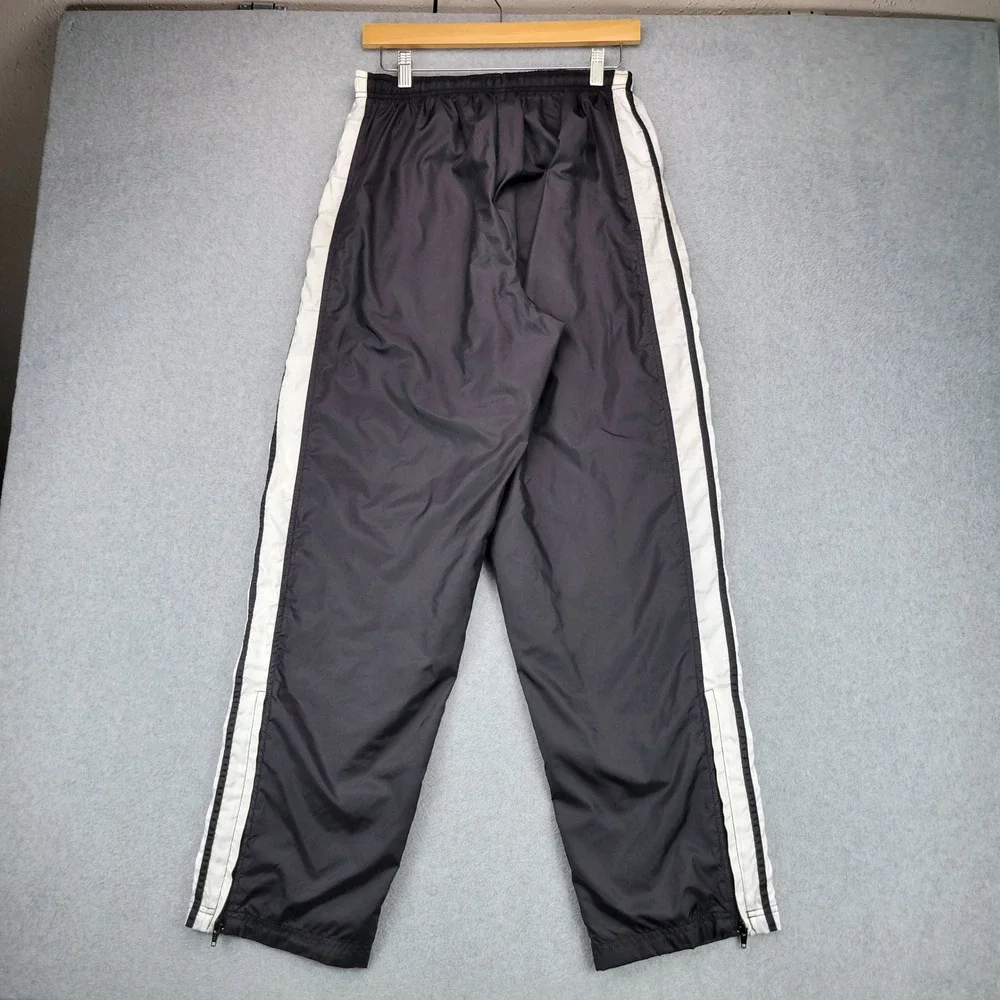 Nike Track Pants Womens Medium Black White Side Stripe Mesh Lined Nylon 90s